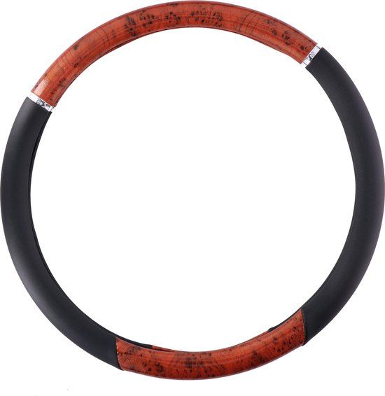 All Ride Truck stuurhoes 44-46 cm - voor Vrachtwagenstuur - Half Houtlook - Half Zwart