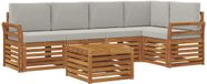 vidaXL - Salon d'angle - 5 places - Naturel et gris clair - Polyester