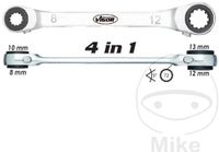 Vigor V3607 Dubbele ringsleutelratelset Sleutelbreedte (metrisch) 12 - 13 mm