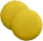 vidaXL - Zitkussens - 2 stuks - Fluweel - Geel - Ø30 x 13 cm