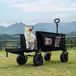 Merkloos Festivalwagen Festivalwagen - Opvouwbare strandwagen - 300 l - 135 kg - Met remmen - Zwart