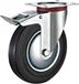 Tarsus Zwenkwiel met Rem - Ø 160 mm - Stalen Velg - Massieve Rubberband - 130 kg Draagvermogen