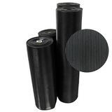 Rubber-Cal Zwarte rubberen bodem met fijne groeven, brede matten, dikte 0,3 cm, breedte 91,4 cm, 6 verschillende lengtes.