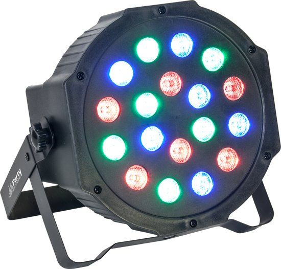 Party PAR181 LED PAR - 18 x 1 Watt + DMX - Zwart