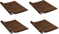 vidaXL Deurfolies zelfklevend 4 st 210x90 cm PVC donkereikenkleurig