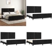 vidaXL Bedframe met hoofdeinde fluweel zwart 180x200 cm