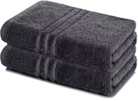 Lavea® Set van 2 handdoeken 80x200 cm, 100% Katoen – Grote badhanddoeken, saunahanddoeken, badlaken, strandlaken – Antraciet