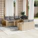 Prolenta Maison Exclusive - Tuinset voor in de tuin, bestaande uit 11 delen, met kussens, beige, van polyrotan