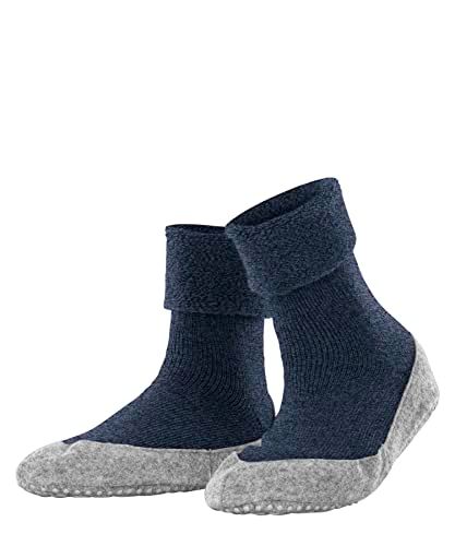FALKE Cosyshoe Noppen op de zool wol huissokken dames blauw - maat 39-40