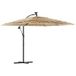 Parasol de jardin avec mât en acier marron 246x246x230 cm