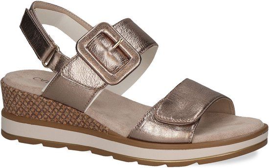 Caprice Bernadette leren sandalen taupe metallic - Maat 40