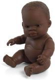 MINILAND Babypop - Afrikaans Meisje 21Cm - Met Vanillegeur - Waterdicht - 10 Maanden