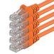 1aTTack.de CAT.6 CAT6 Ethernet LAN-netwerkkabel 0,25 m oranje 5 stuks