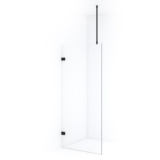 Maxaro Inloopdouche Diamond 90cm 8mm Helder Veiligheidsglas Mat Zwart