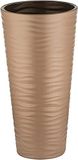 Serinova Lange Hoge bloempot Rond taupe Vaas 57cm Hoog plantenbak binnen buiten beige sierpot