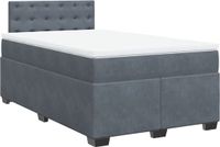vidaXL Boxspringbed met matras, fluweel, donkergrijs, 120x200 cm
