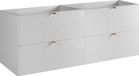 Meuble de salle de bain, blanc avec poignées dorées, 160 x 57 x 46 cm