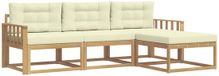 vidaXL - Canapé d'angle - 4 places - Blanc et crème - Polyester