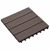 vidaXL Terras Tegel 3D-Design Donkerbruin 30 x 30 cm WPC (11 stuks)