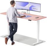 Desktronic HomePro Zit-sta Bureau Elektrisch In Hoogte Verstelbaar, 200x80 cm Wit/Roze