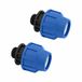 SmartProduct MDPE Rechte Knelkoppeling 25 mm x 1 pouce Buitendraad 2 Stuks – Zwart & Blauw – Polypropyleen