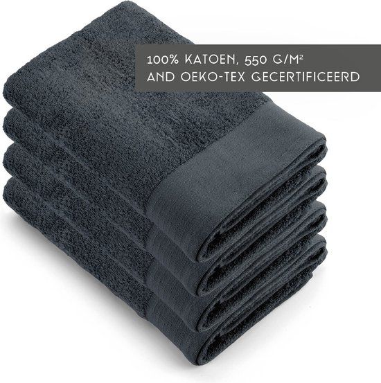 Walra Soft Cotton Handdoekenset - 4-delig - Antraciet