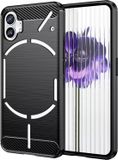 Techsuit Hoesje geschikt voor Nothing Phone (1) - Carbon Silicone Back Cover - Zwart