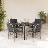 Maison Exclusive - Ensemble de jardin pour le jardin, composé de 5 pièces, en rotin gris clair, coussins inclus