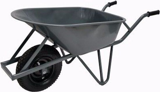 Little Jumbo Bouwkruiwagen Pro anti-lek wiel - 85 liter - Grijs