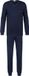 Mey Herren Pyjama Lang Serie Pure Night Yacht Blue Effen Lange Mouw Katoen Maat L