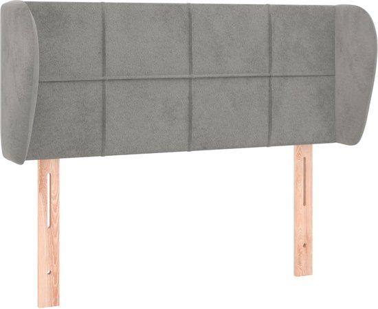 vidaXL Hoofdbord met randen 83x23x78/88 cm fluweel lichtgrijs