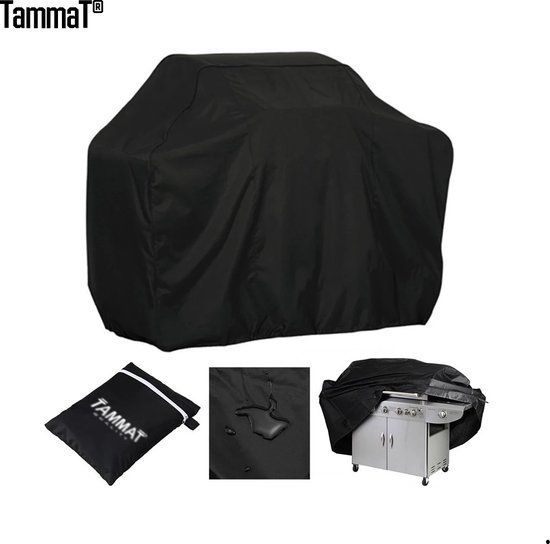 TammaT - BBQ Hoes - Waterdicht - UV Bescherming - Maat L - 170 x 61 x 117 cm - Zwart