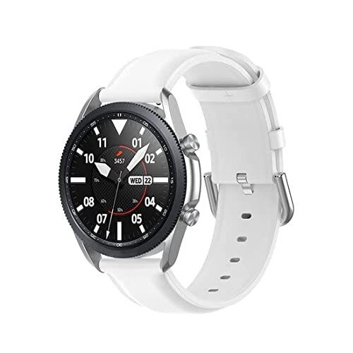 By Qubix Qubix - Compatible met Garmin Vivoactive 3 - Classic leren bandje - Wit - Bandbreedte: 20mm