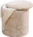 MISOU Poef avec Rangement - Pouf - Siège - Table d'appoint - Pouf de rangement - avec couvercle - Pouf enfant - 31x34 cm - Rond - DESI