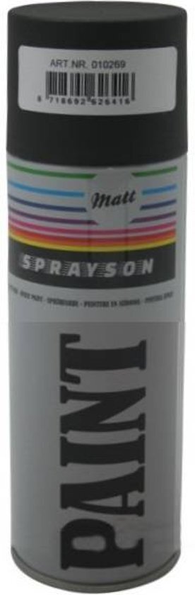 Sprayson Verf Spuitbus RAL9005 Mat Zwart 400ml