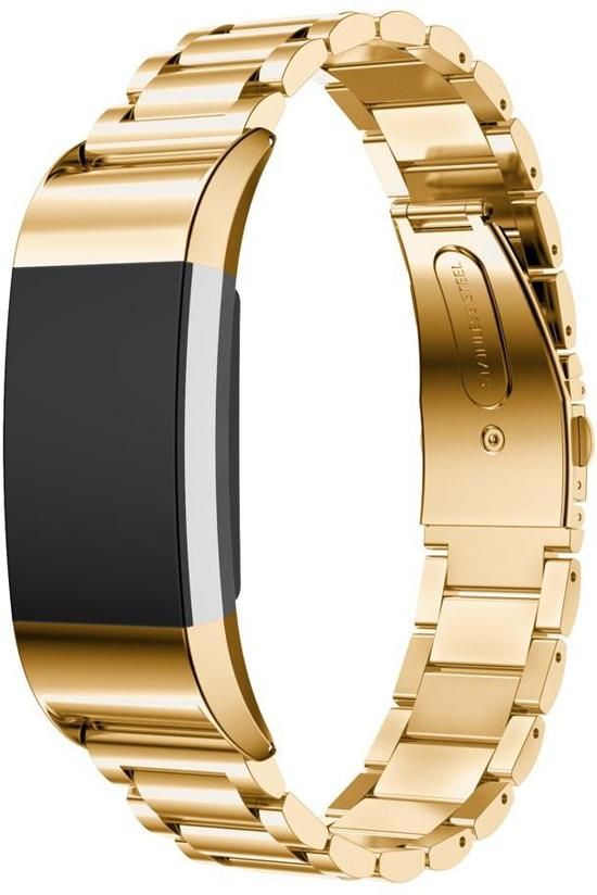 KELERINO Metalen bandje voor Fitbit Charge 2 - Schakel - Goud - 8719747786307