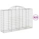 vidaXL Gabions avec arche, 25 pièces, 200x50x120/140 cm, acier galvanisé