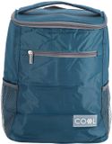 Merkloos Strand/camping koeltas - Rugtas/rugzak model - 23 x 15 x 36 cm - 2 vakken - blauw