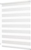 Sans marque Double store - Store duo - Ajuster la protection solaire - Fixation par pince sans perçage - 95 x 150 cm - Lin