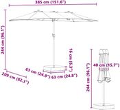 vidaXL Tuinparasol 385 x 209 x 244 cm Polyester Azuurblauw