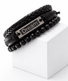 Goodz4All Bijouterie & Accessoires Goodz4All Dream Set Leren Verstelbare Armbanden Slip-Knoopsluiting - Lederen Armband - Cadeau Sinterklaas Kerst Verjaardag Valentijn Vaderdag