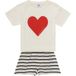 Petit Bateau A0ckd Pyjacourt Meisje (1 stuk), Wit/Blauw