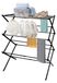 Tringle de lavage - Étendoir pliable et extensible - Acier inoxydable - 6 niveaux - 11 barres - Taille réglable - Gain de place - Noir
