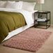 Tapis de descente de lit poils longs taupe 60x110cm