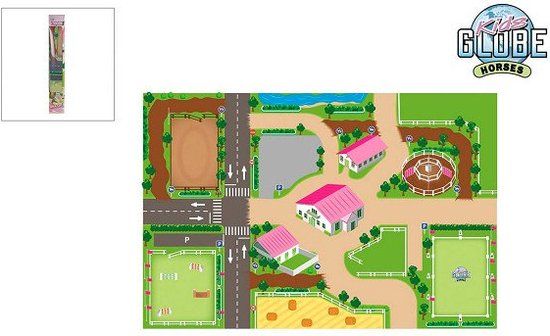 Kids Globe Speelkleed Paarden Manege XXL - 100x150cm - Bruin