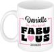 Bellatio Decorations Naam mok Danielle - wit - Fabulous - keramiek - 300 ml