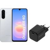 Samsung Galaxy A18 128GB Zilver 4G + BlueBuilt Oplader 30 Watt Zwart