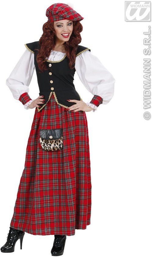Widmann Landen Thema Kostuum Elegante Schotse Vrouw XL Carnaval kostuum Verkleedkleding