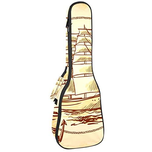Mersov Tenor Ukulele Gigbag Waterdichte Ukelele Case Gewatteerde Rugzak, Geweldig voor Sopraan Concert (21/23/24") Retro Schip