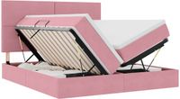 vidaXL LED opbergbed met matras Roze 180 x 200 cm Fluweel